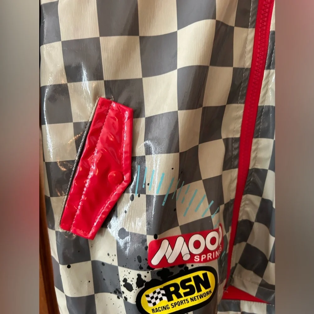 Disney/Pixar Boy’s Cars, Grey, Checked Lightning McQueen Raincoat, Approx. Sz M